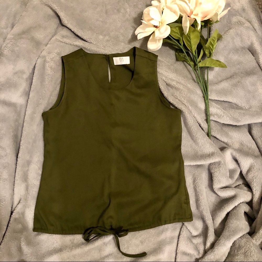 Bayo Navy Green Sleeveless Blouse